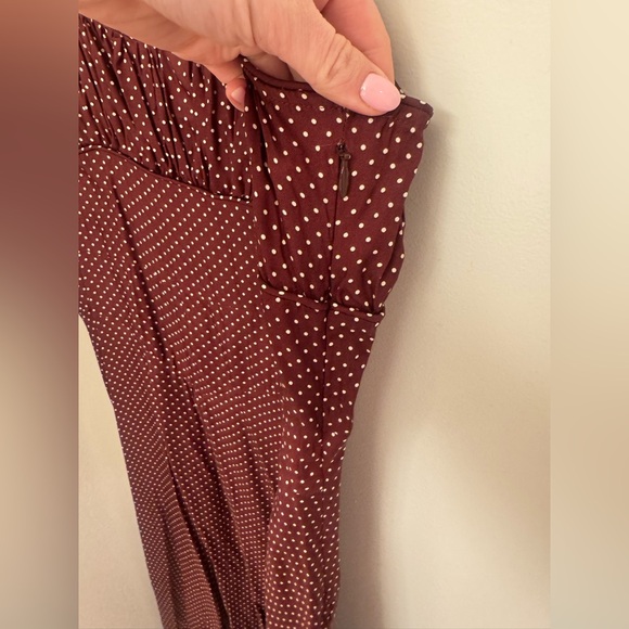 NWT! Doen Rosaria gathered polka-dot silk-blend midi dress - L - Picture 9 of 11